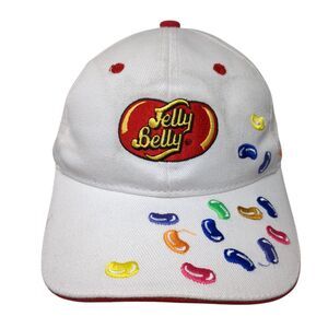 Jelly Belly Slideback Hat White One Size Adjustable 6 Panel Town Talk